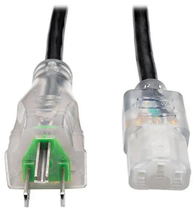 Alt view image 11 of 15 - Tripp Lite Model P006-015-HG13CL 15 ft. Hospital-Grade Computer Power Cord with Clear Plugs, 13A, 16 AWG (NEMA 5-15P to IEC-320-C13)