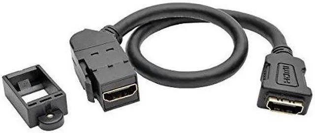 Alt view image 9 of 12 - TRIPP LITE P164-001-KPA-BK HDMI Coupler Keystone Panel Mount All-in-One Angled F/F Black 1'