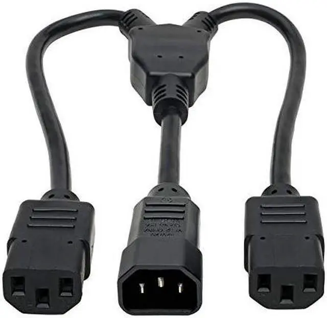 Alt view image 15 of 18 - Tripp Lite P004-18N-2C13 C14 Male to C13 Female Splitter, PDU Style - C14 to 2x C13, 10A, 100–250V, 18 AWG, 18 in., Black