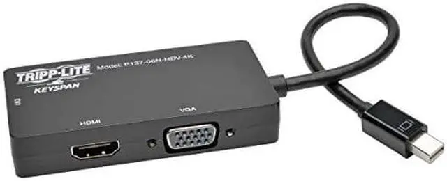 Alt view image 11 of 16 - Tripp Lite 6In Mini Displayport To Vga / Dvi / Hdmi Adapter Converter 4Kx 2K 6"