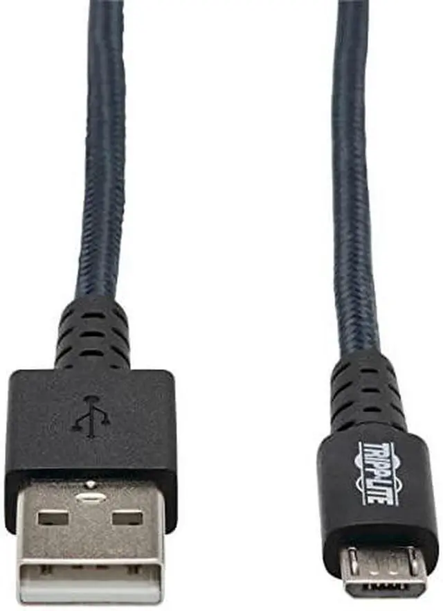 Alt view image 6 of 7 - Tripp Lite U050-010-GY-MAX Heavy-Duty USB-A to USB Micro-B Cable - M/M, USB 2.0, UHMWPE and Aramid Fibers, Gray, 10 ft. (3 m)
