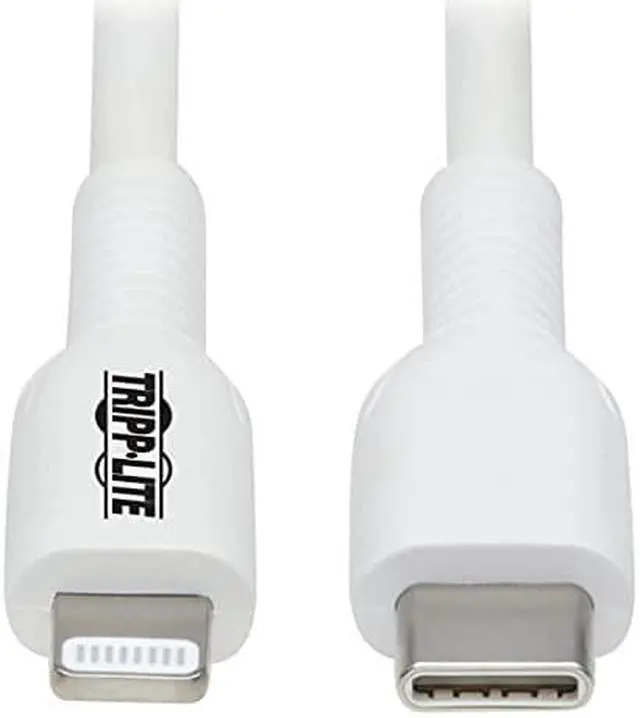 Alt view image 4 of 8 - Tripp Lite USB-C to Lightning Sync-Charge Cable (M-M), MFi Certified, White, 1 m (3.3 ft.)