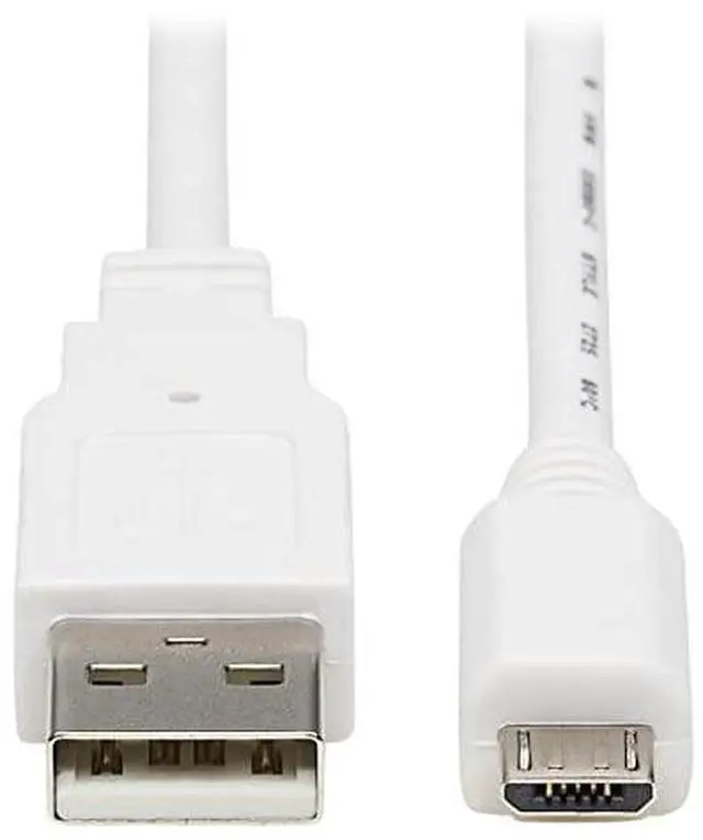 Alt view image 12 of 12 - Tripp Lite 6ft USB-A to USB Micro-B Antibacterial Cable White U050AB006WH
