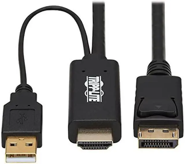 Alt view image 8 of 10 - Tripp Lite P567-02M HDMI to DisplayPort 1.2 Active Adapter Cable, Black, 2 m (6.6 ft.)