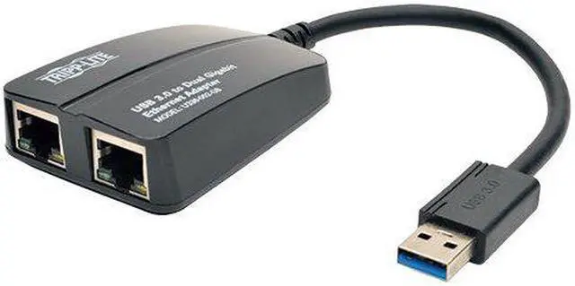 Alt view image 12 of 17 - Tripp Lite U336-002-GB USB 3.0 to Dual Port Gigabit Ethernet Adapter 10/100/1000 Mbps