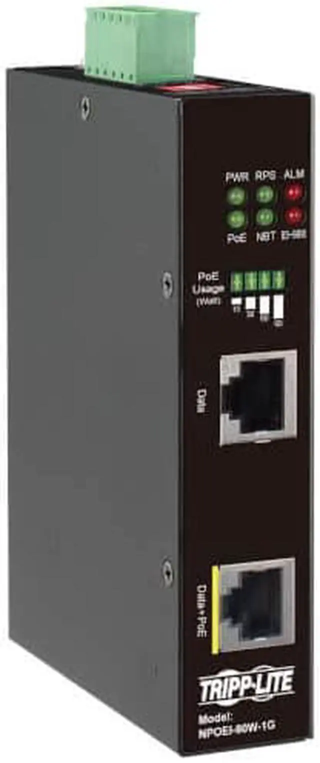 Alt view image 10 of 11 - Tripp Lite Gigabit Ethernet PoE Injector Industrial 90W PoE++ 1-Port NPOEI90W1G