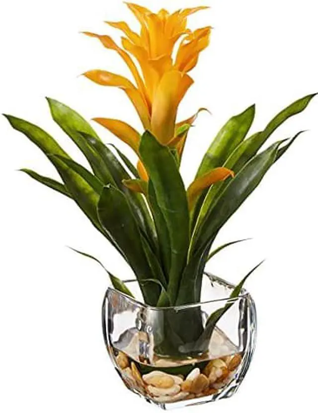Alt view image 2 of 2 - Nearly Natural 6897-YL Bromeliad with Vase Arrangement
