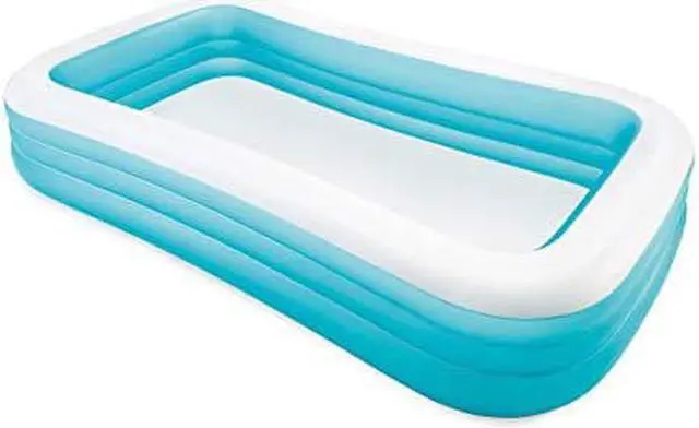 Alt view image 11 of 11 - Intex Inflatable 8.5' x 5.75' Swim Center Family Pool for 2-3 Kids, Blue & White
