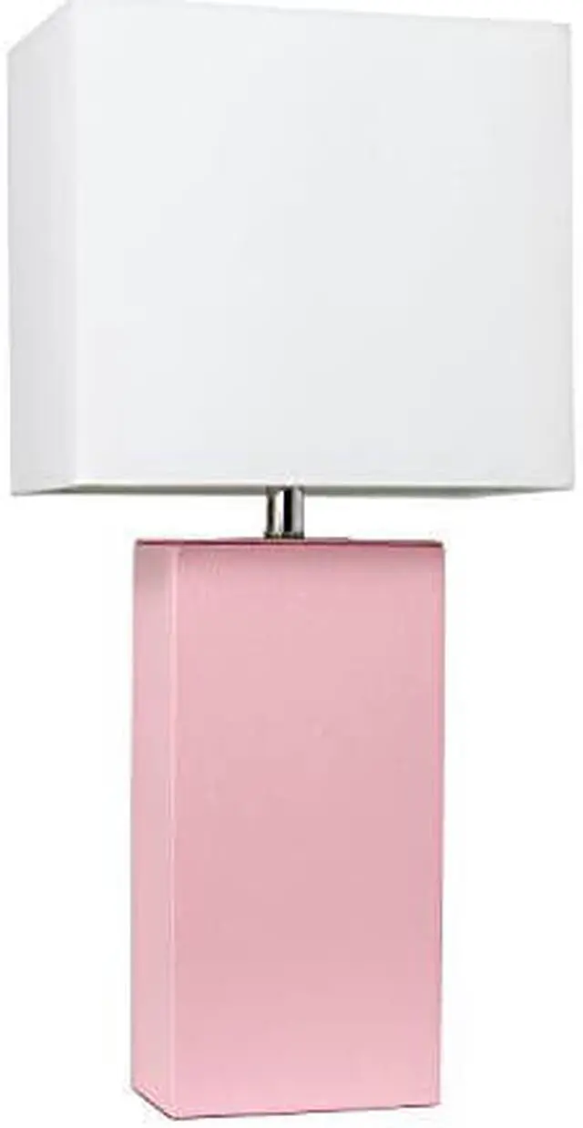 Alt view image 7 of 8 - Elegant Designs Modern Leather Table Lamp with White Fabric Shade, Pink