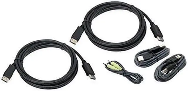 Alt view image 10 of 12 - IOGEAR G2L9203UTAA3 10 ft. Dual View DisplayPort, USB KVM Cable Kit with Audio (TAA)