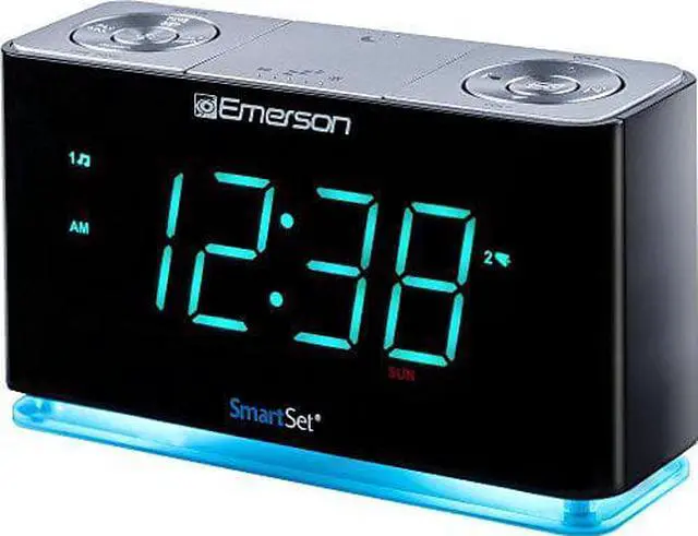 Alt view image 6 of 6 - SmartSet Alarm Clock Black Slv