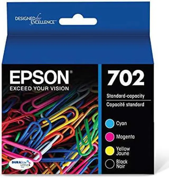 Alt view image 11 of 20 - Epson Durabrite Ultra 702 Ink Cartridge - Black Cyan Magenta Yellow