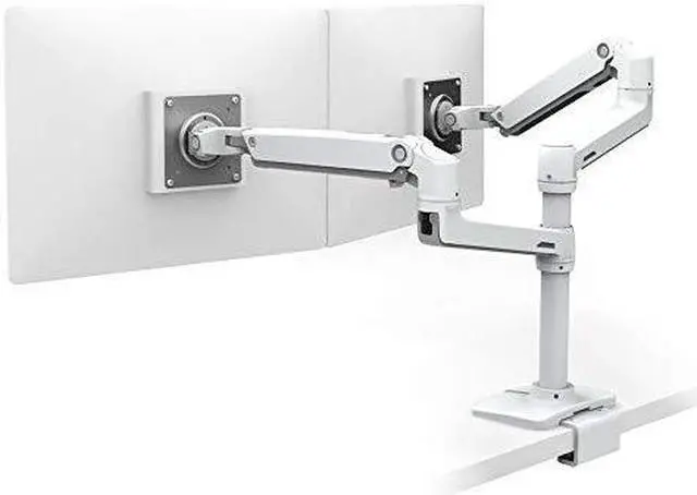 Alt view image 3 of 6 - Ergotron 45-502-216 Lx Dual Stacking Arm - Desk Mount For 2 Lcd Displays - Aluminum, Steel - White - Screen Size: Up To 24 Inch
