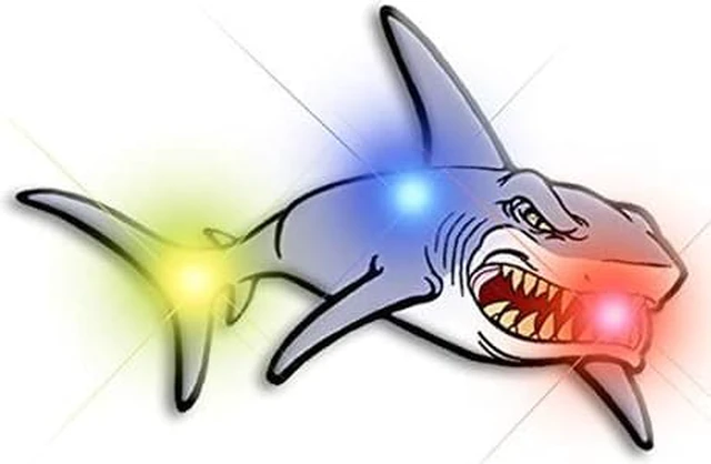 Alt view image 2 of 2 - Blinkee 3430000 Shark Flashing Body Light Lapel Pins