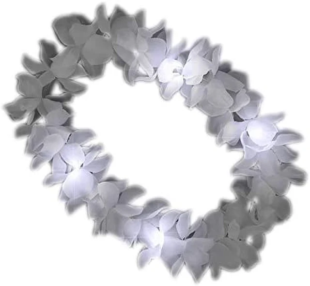 Main image of blinkee White Flashing Hawaiian Lei Necklace