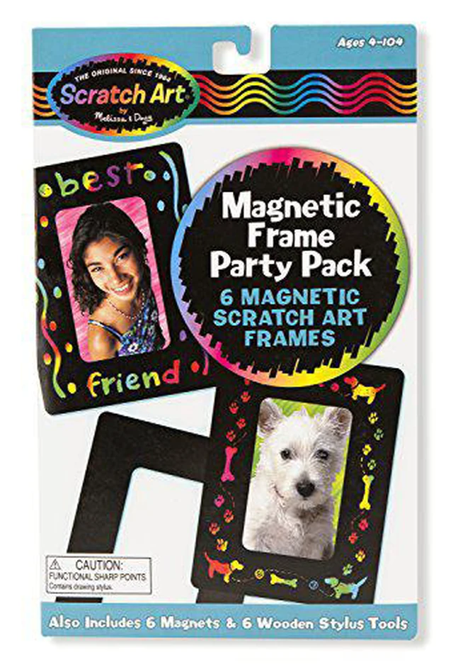 Alt view image 4 of 4 - Melissa & Doug Magnetic Frame Scratch Art Party Pack