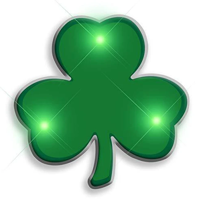 Main image of blinkee Shamrock Flashing Body Light Lapel Pins