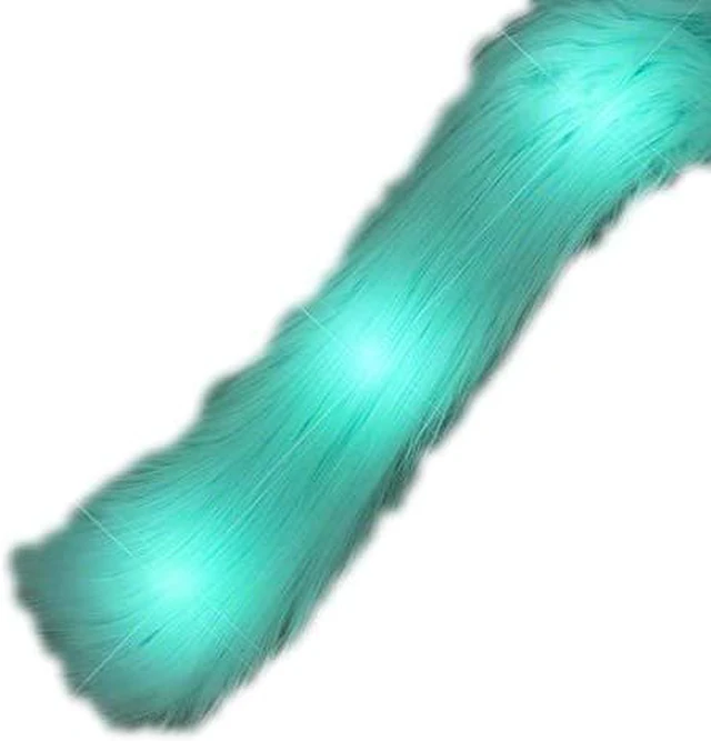 Main image of blinkee LED Faux Fur Boa Aqua | Aqua/White