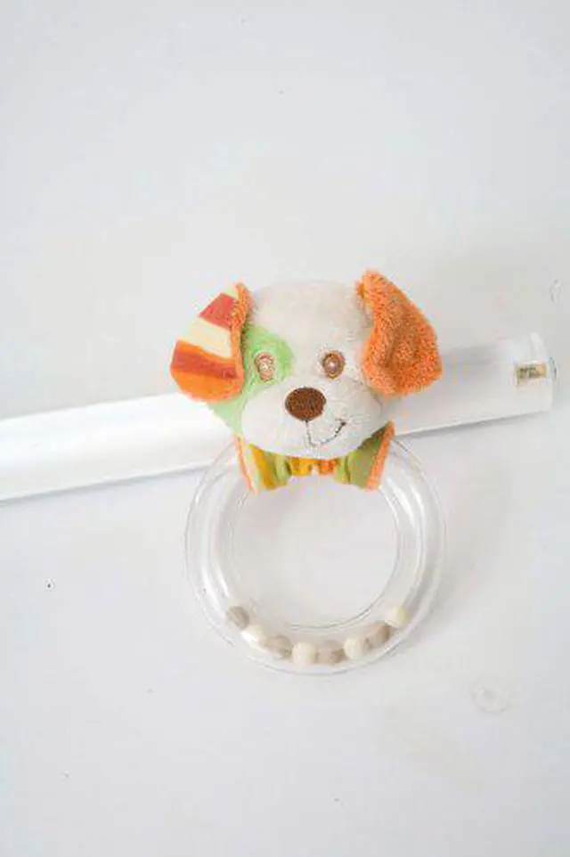 Alt view image 3 of 3 - Plush Orange Dog Ring Rattle
