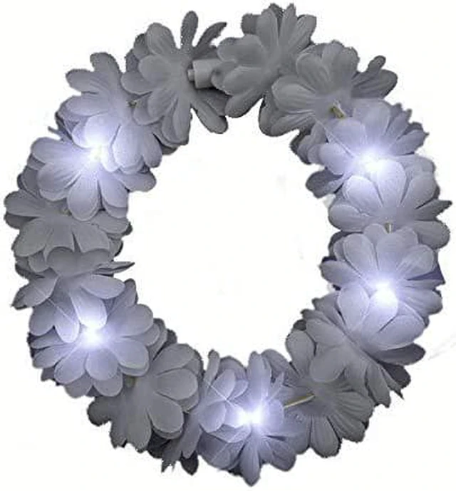 Alt view image 3 of 4 - blinkee light up flashing wedding white flower princess angel halo crown headband by