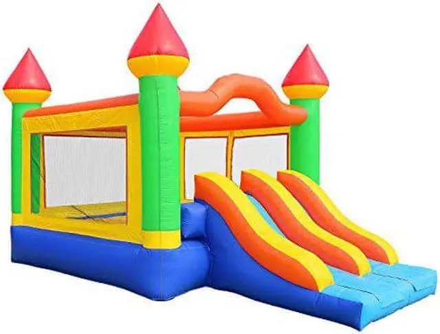Alt view image 8 of 8 - Inflatable HQ Commercial Grade Mega Double Slide Castle Bounce House 100% PVC and Blower