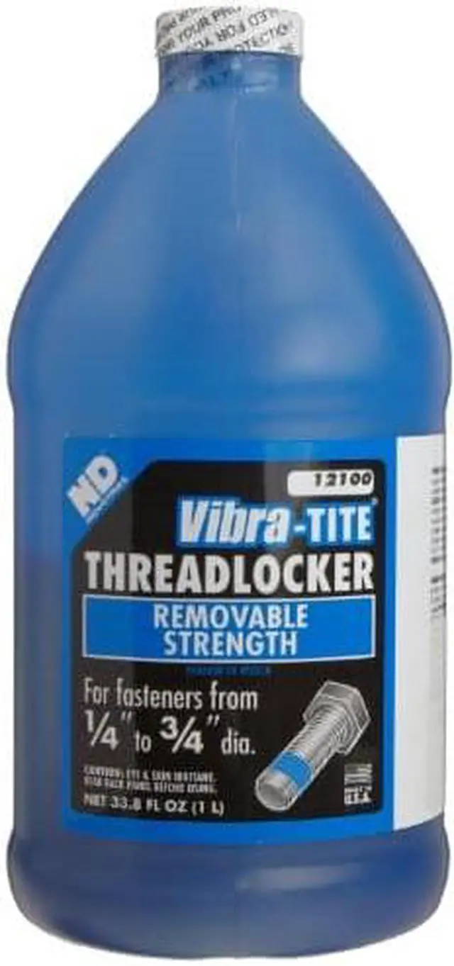 Alt view image 3 of 3 - Vibra-tite 121 Series Medium-Strength Threadlocker, Blue Liquid, 1L Bottle 12100