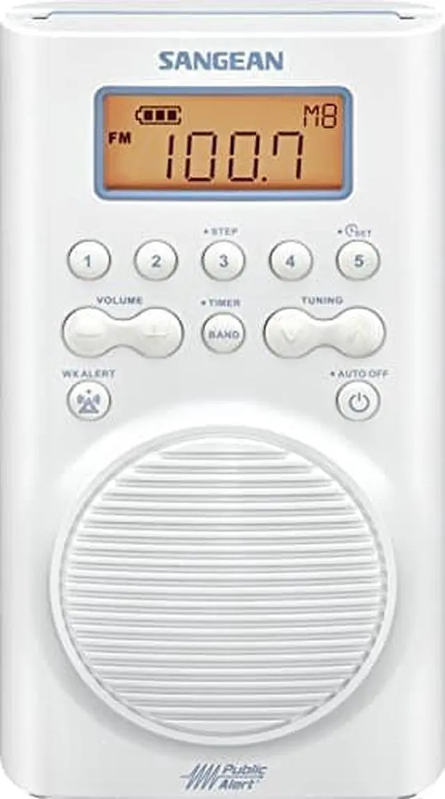 Alt view image 12 of 13 - Sangean H205 H205 Portable 3-Band AM/FM/Weather-Alert Waterproof Shower Clock Radio