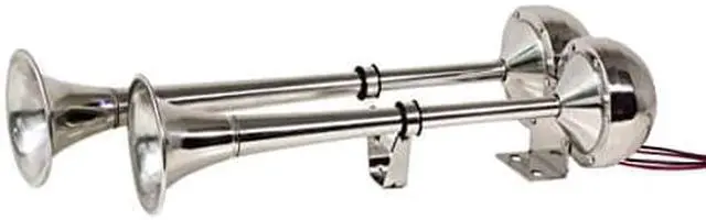 Main image of Kleinn Air Horns Marine-One Stainless Steel Dual 12V Self-Contained Horn Kit