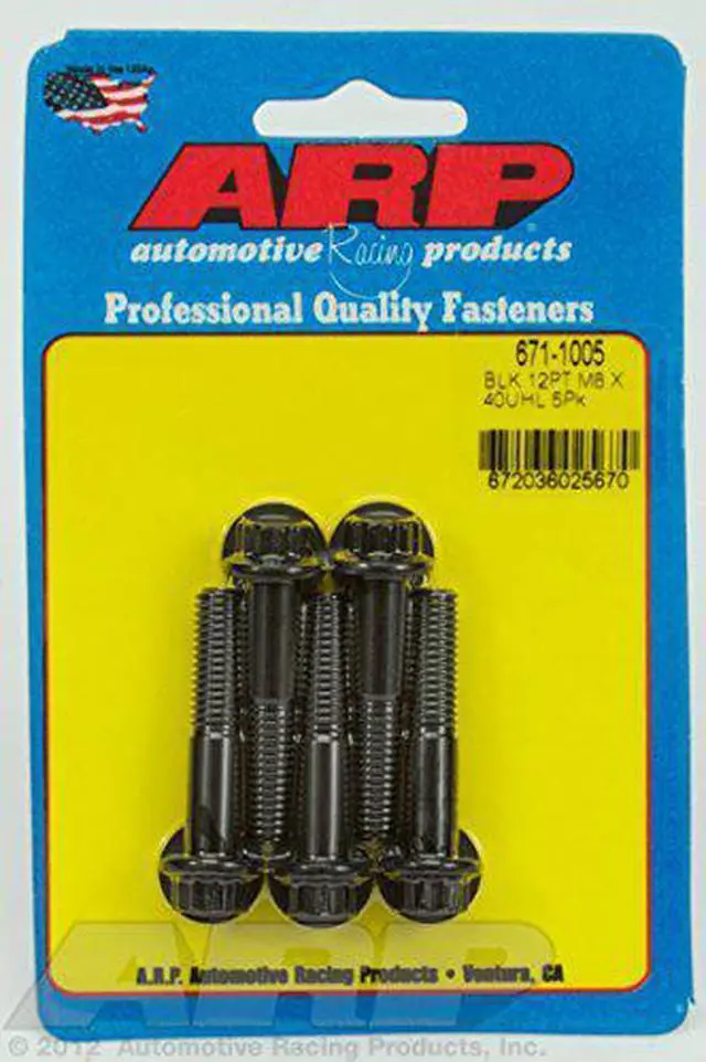 Alt view image 3 of 3 - ARP Universal Bolt 8 mm x 1.25 Thread 40 mm Long Chromoly 5 pc P/N 671-1005