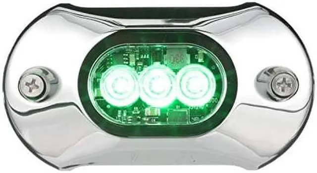 Main image of Attwood 65UW03G LED Underwater Light, Stainless Steel Bezel, Green Light