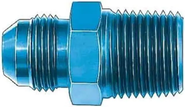 Main image of Aeroquip FCM2006 Blue Anodized Aluminum -08AN Flare to 1/4" NPT Pipe Fitting
