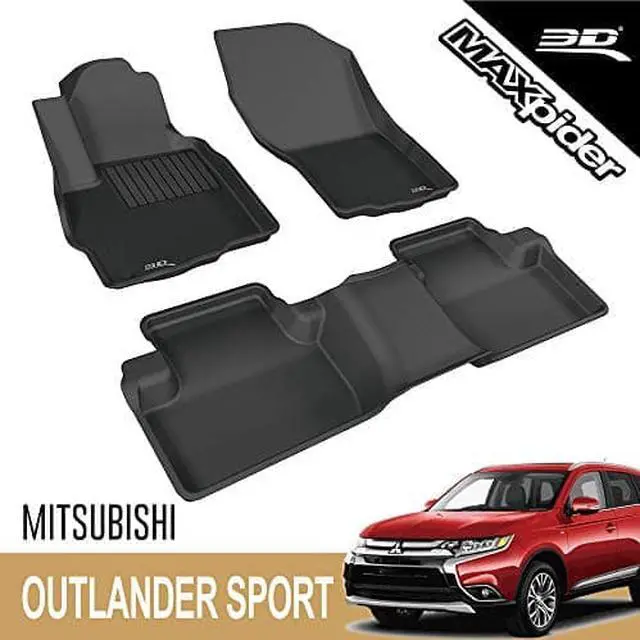 Alt view image 2 of 2 - 3D MAXpider MITSUBISHI OUTLANDER SPORT 2011-2022 KAGU BLACK R1 R2