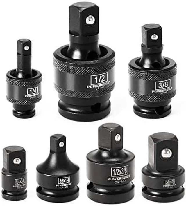 Alt view image 6 of 6 - Powerbuilt 7 Piece Impact Universal Joint and Adapter Set - 647095