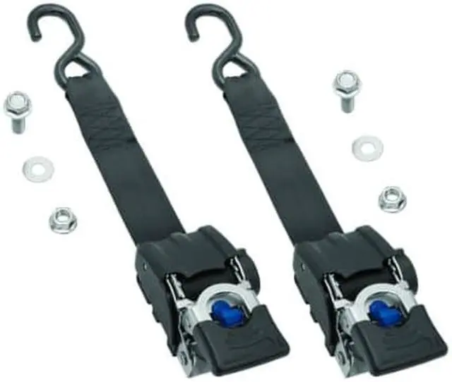 Main image of Fulton 2060266 2" x 43" Stainless Steel Transom Retractable Ratchet Tie Down , Black