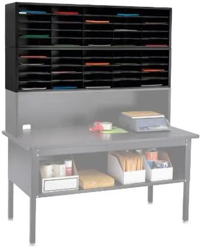 Alt view image 3 of 3 - Safco E-Z Sort Gray Solid Steel Mail Sorter with Adjustable Shelves