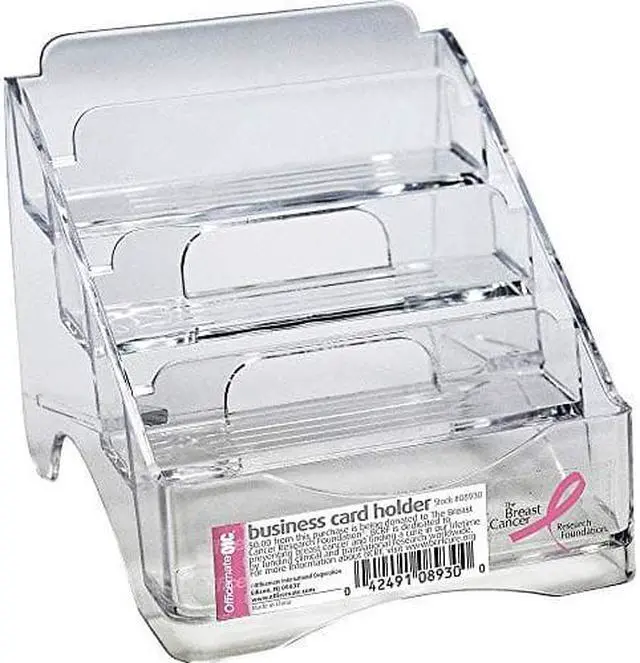 Alt view image 10 of 10 - OIC 4-tier BCA Business Card Holder - 4" x 3.8" x 4" x - Plastic - 1 Each - Clear