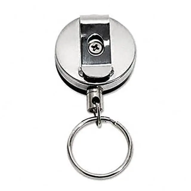 Alt view image 6 of 6 - Heavy-Duty Retractable Id Card Reel, 18" Extension, Black/Chrome, 6/Pa