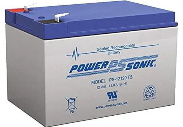 Alt view image 6 of 6 - Powersonic 12 Volt/12 Amp Hour Sealed Lead Acid Battery with F2 Terminals