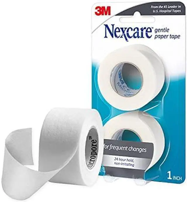 Alt view image 5 of 8 - Nexcare Gentle Paper Carded First Aid Tape 1 in x 10 yds(2 rolls)- 6 PK OR 12 ROLLS
