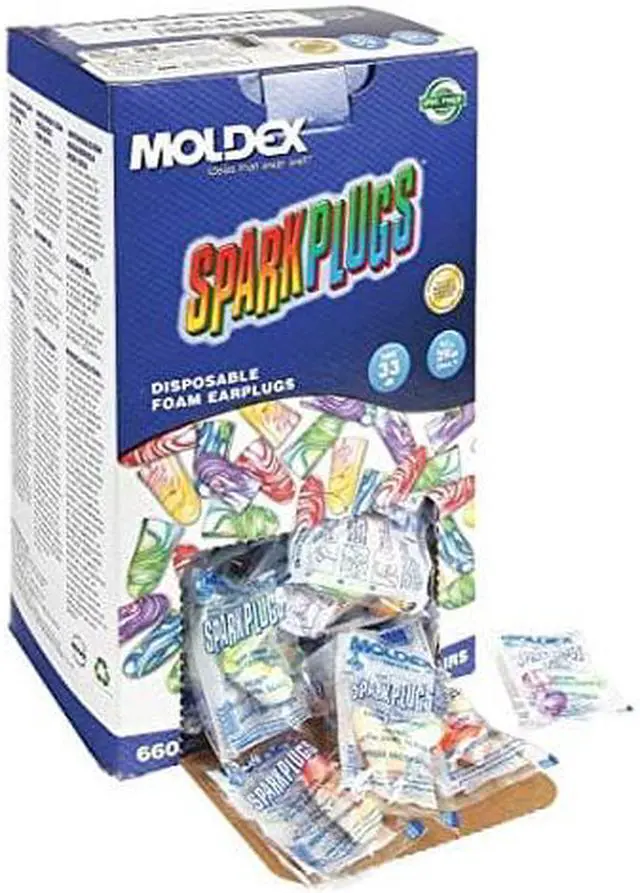 Alt view image 13 of 13 - SparkPlugs Single-Use Earplugs, Cordless, 33NRR, Random Color Patterns