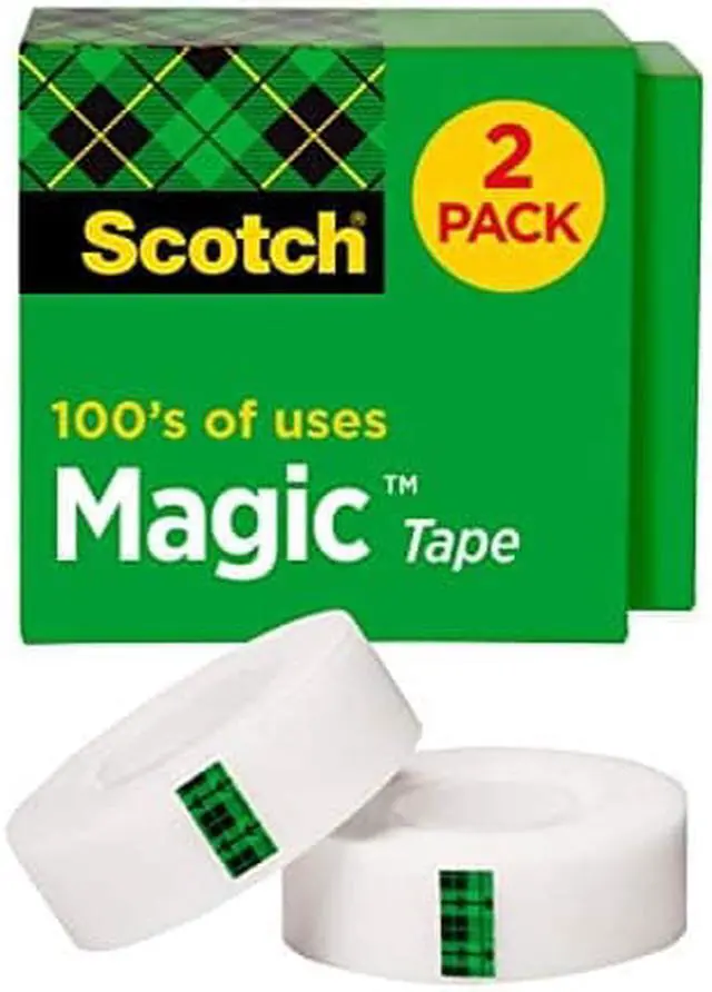 Main image of Scotch Magic Tape, 2 Rolls, Numerous Applications, Invisible, Engineered for Repairing, 3/4 x 1000 Inches, Boxed (810K2)
