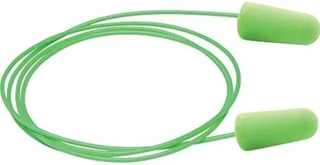 Alt view image 3 of 8 - Moldex Pura-Fit Single-Use Earplugs Corded 33NRR Bright Green 100 Pairs 6900