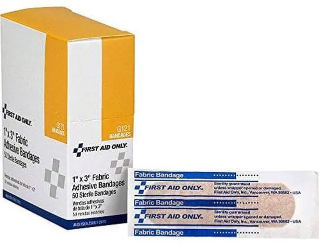 Alt view image 6 of 9 - First Aid Only Fabric Bandages 1" x 3" 50/Box G121