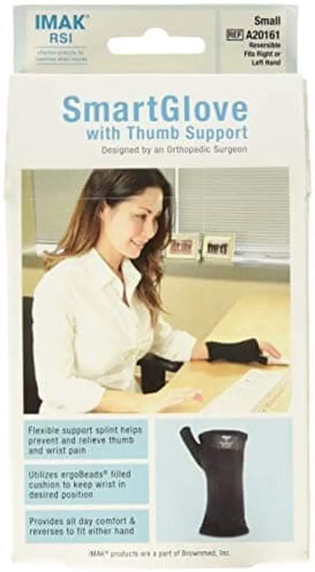 Alt view image 2 of 2 - Imak SmartGlove with Thumb Support Small Fits Left Hand/Right Hand Black A20161