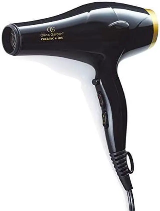 Alt view image 2 of 2 - olivia garden ceramic + ion professionnal hair dryer black/gold