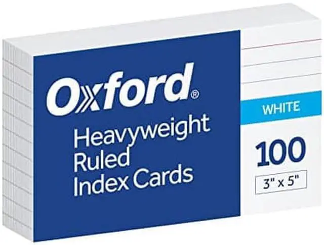 Alt view image 5 of 5 - Oxford Ruled Heavyweight Index Cards 3"x5" 100/PK Whtie 63500