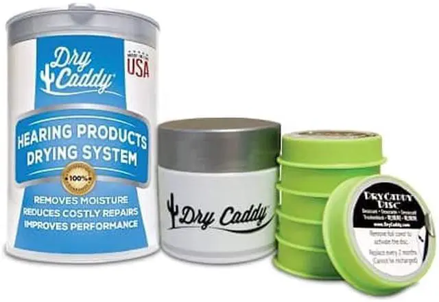 Main image of DryCaddy by Dry & Store | Dry Aid Kit - Protection Against Moisture Damage for Hearing Aids, Cochlear Implants and Other Electronic Instruments