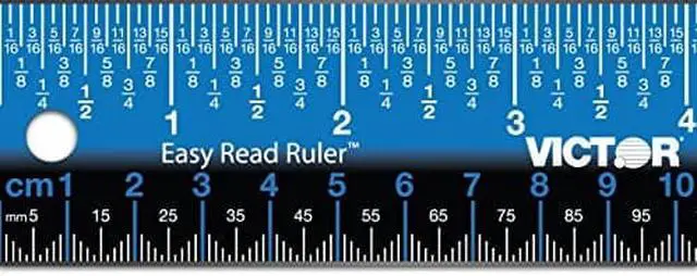 Alt view image 13 of 16 - Victor EZ18SBL Easy Read Stainless Steel Ruler Standard / Metric 18" Blue