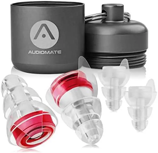 Alt view image 9 of 9 - Audiomate High-Fidelity Earplugs with Metal Keychain Carry Case and 2 Interchangeable Earbuds Comfortable Soft Silicone HiFi Noise Attenuating Ear Plugs for Musicians, Concert, Sleeping & More