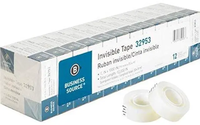 Alt view image 11 of 12 - Business Source Invisible Tape Value Pk 1" Core 3/4"x1000" 12/PK Clear 32953